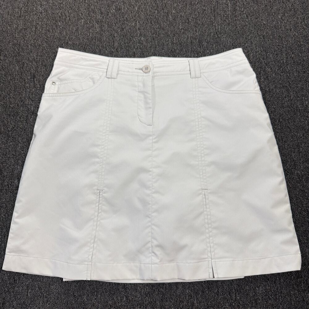 Vintage Y2k Nivo White Pinstripe Golf Tennis Skirt Women's 6
